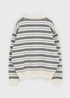 (UNISEX) Or Stripe Collar Knit Cardigan