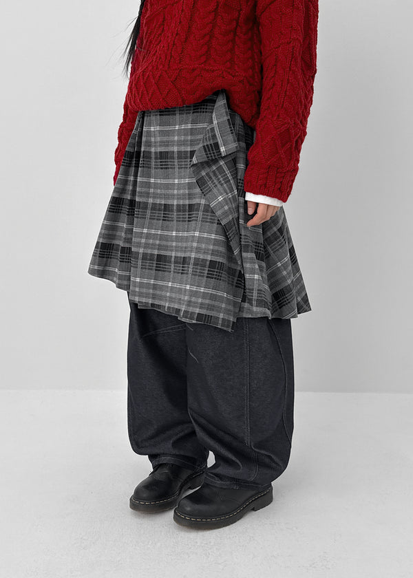 Cionel Check Wrap Midi Skirt