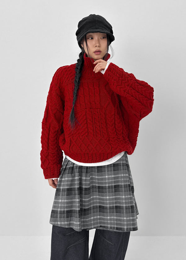 Cionel Check Wrap Midi Skirt