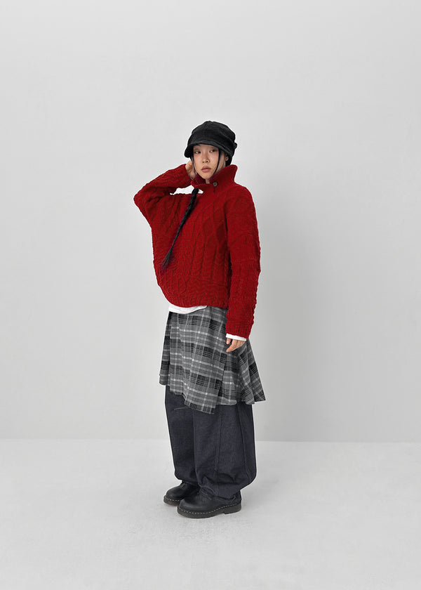 Cionel Check Wrap Midi Skirt