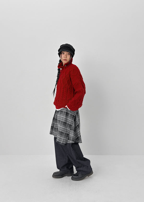 Cionel Check Wrap Midi Skirt