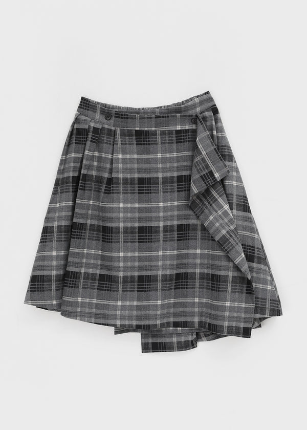 Cionel Check Wrap Midi Skirt