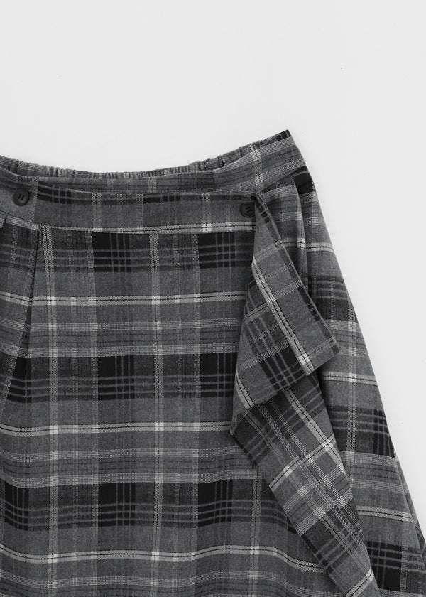 Cionel Check Wrap Midi Skirt