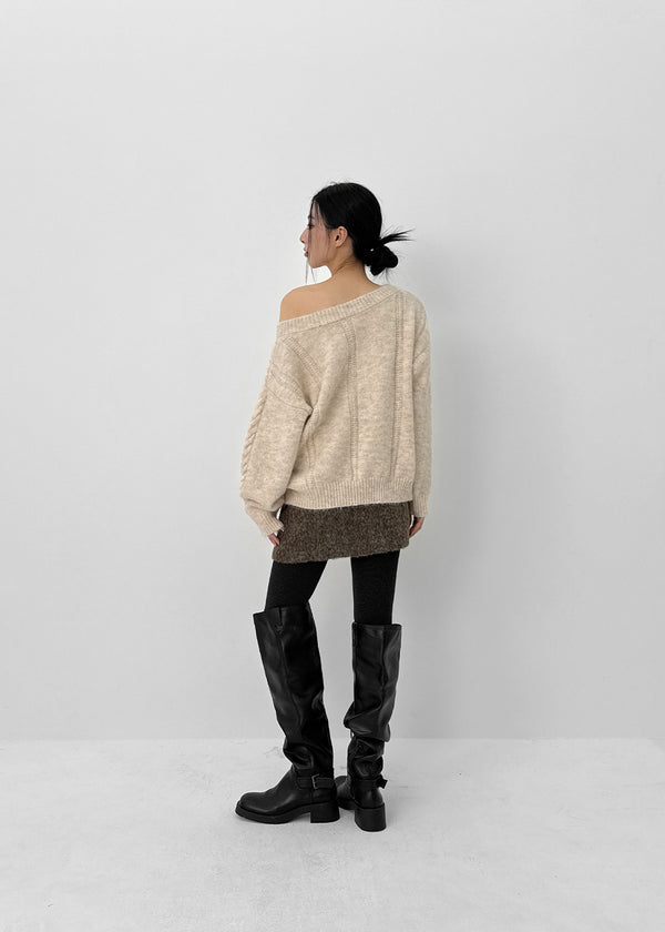 Tomle Low-waist Wool Miniskirt