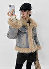 Shate Fur Collar Quilted Denim Jacket (2 Oz)