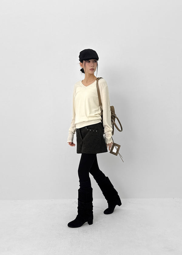 Ladino Rivet Wool Shorts