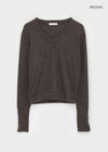 Richas V-neck knit long-sleeved T-shirt