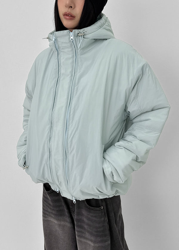 (UNISEX) Carlito Hooded Crop Wellon Padding (4 Oz)