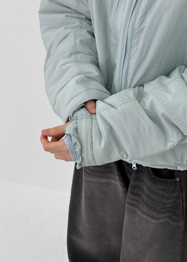 (UNISEX) Carlito Hooded Crop Wellon Padding (4 Oz)