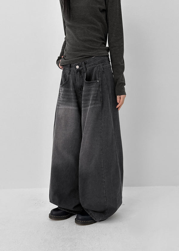 Currenty Washed Cut Fleece Denim Pants