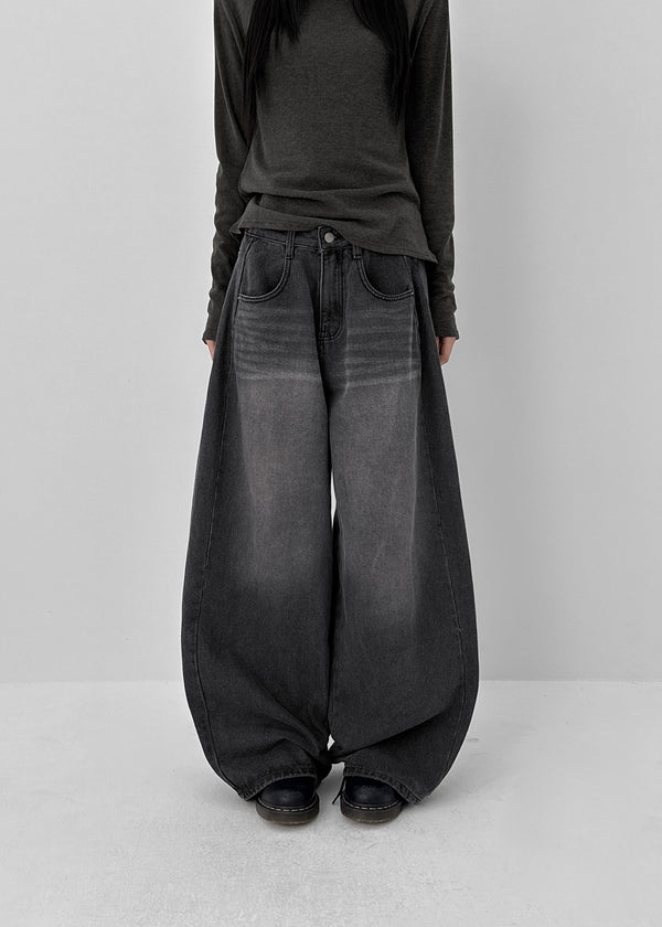 Currenty Washed Cut Fleece Denim Pants