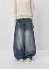 Currenty Washed Cut Fleece Denim Pants