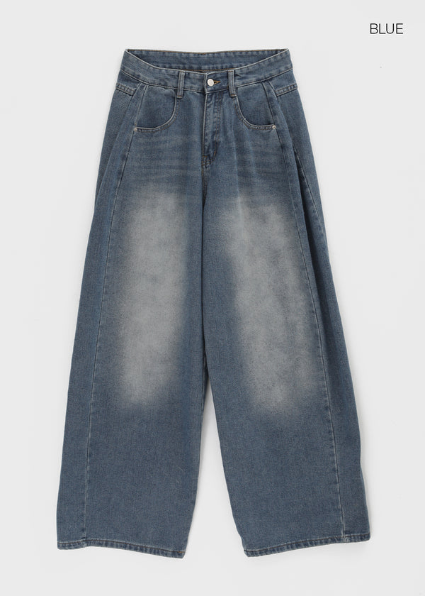 Currenty Washed Cut Fleece Denim Pants