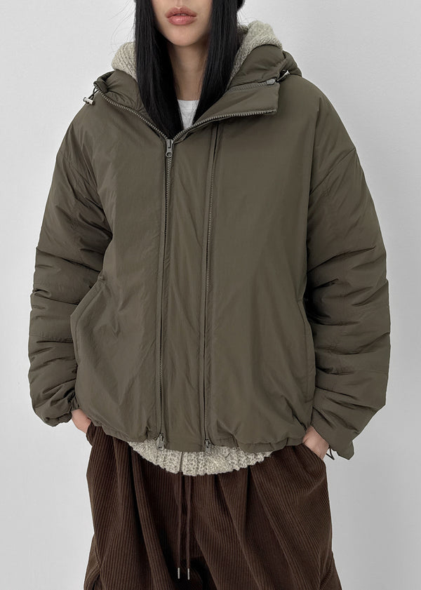 (UNISEX) Carlito Hooded Crop Wellon Padding (4 Oz)