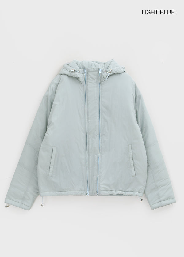 (UNISEX) Carlito Hooded Crop Wellon Padding (4 Oz)