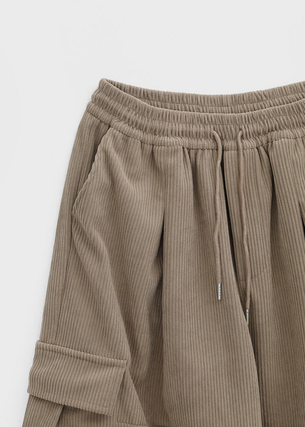 Tetom Corduroy Cargo Banding Pants