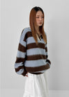 Camlet Hairy Stripe Collar Knit