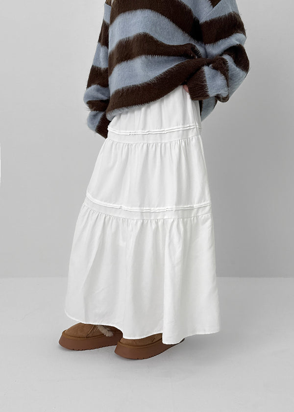 Robsha Suede Banding Cancan Long Skirt