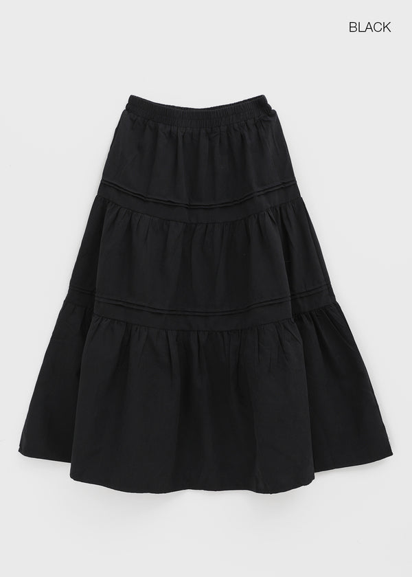 Robsha Suede Banding Cancan Long Skirt