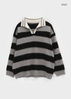 Camlet Hairy Stripe Collar Knit