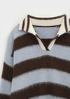 Camlet Hairy Stripe Collar Knit