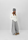 Hushing Strap Boat Neck Wool Knit Cardigan