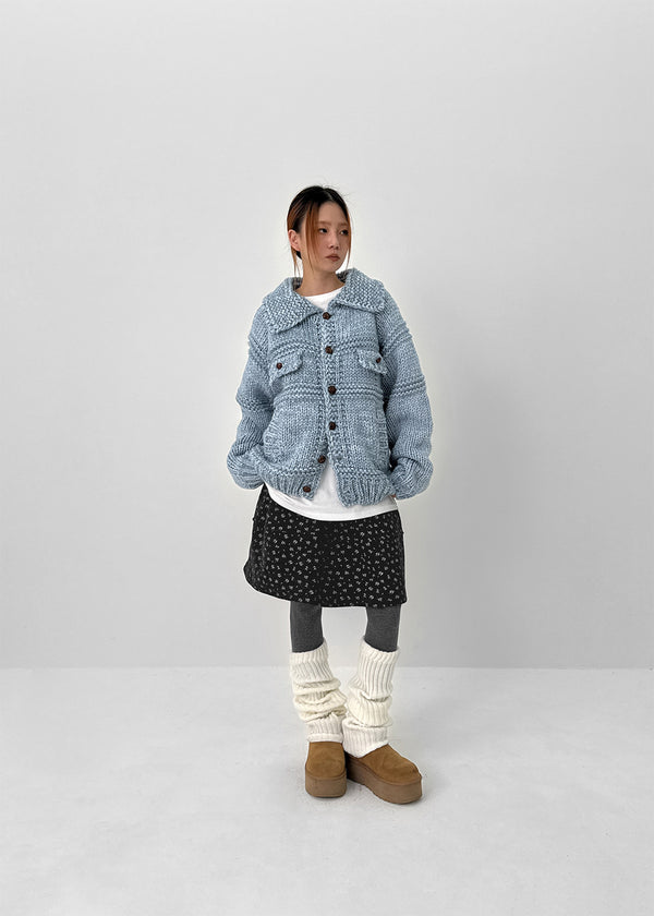 Atel Flower Fleece Banding Midi Skirt