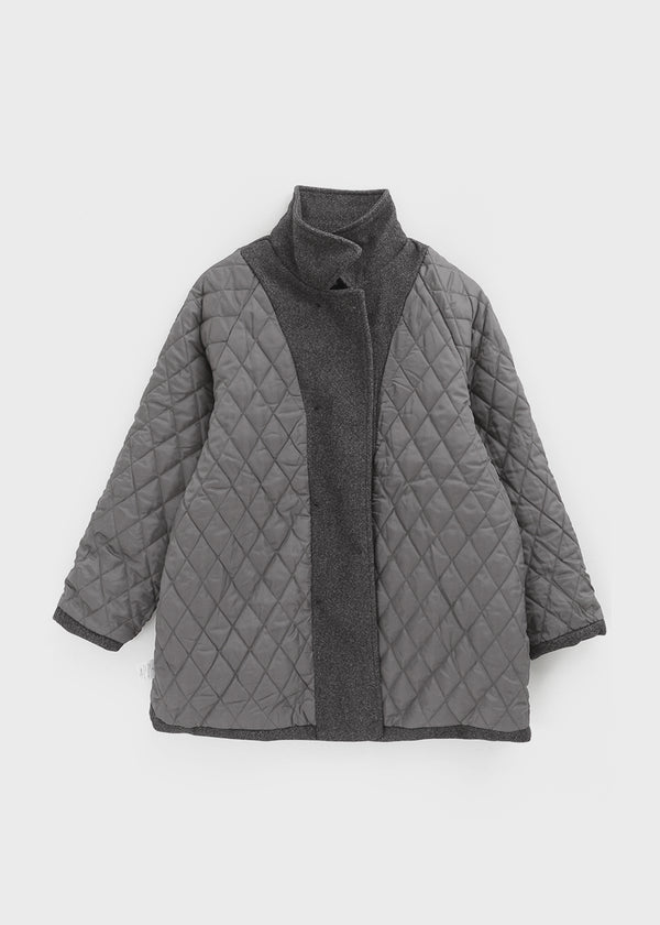 Pudding High Neck Quilted Half Coat (2 Oz)