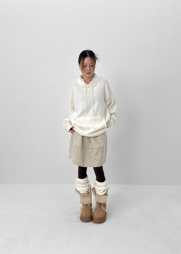 Atel Flower Fleece Banding Midi Skirt