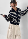 Pell Stripe Collar Knit Cardigan