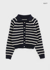 Pell Stripe Collar Knit Cardigan