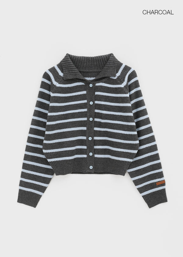 Pell Stripe Collar Knit Cardigan