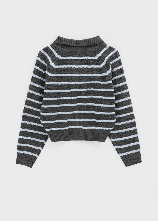 Pell Stripe Collar Knit Cardigan