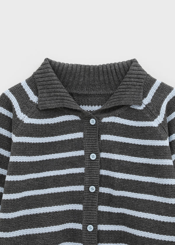 Pell Stripe Collar Knit Cardigan