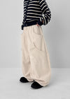 Turning Cut Balloon Wide Fleece Banding Pants