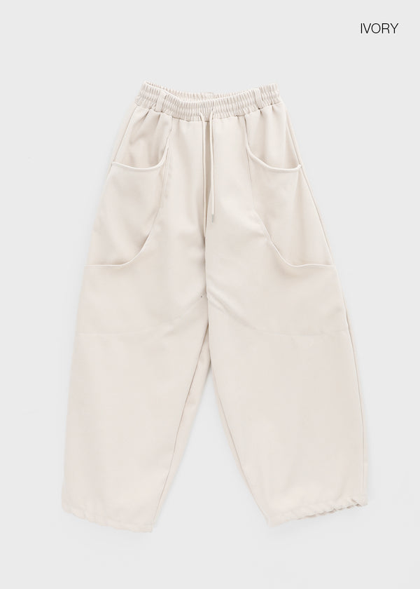 Turning Cut Balloon Wide Fleece Banding Pants