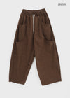 Turning Cut Balloon Wide Fleece Banding Pants