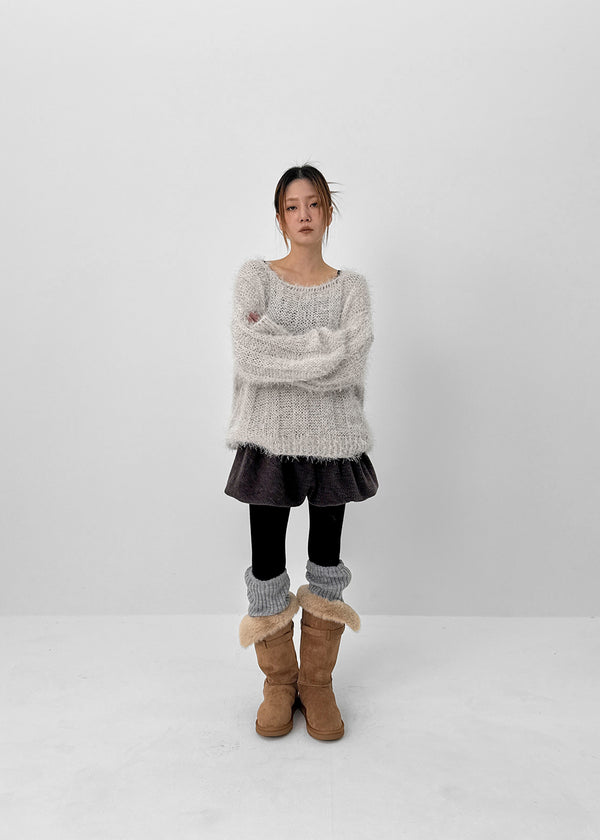 Caroen Boat Neck Boucle Knit