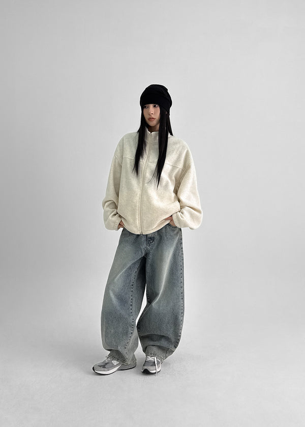 (UNISEX) Devoti Fleece High Neck Two-way Zip-up