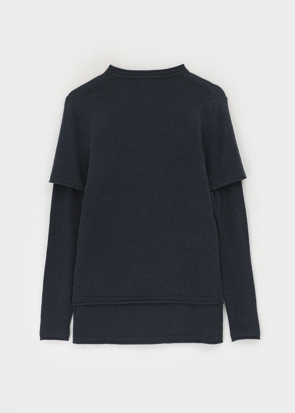 Lutem Layered Long Sleeve Wool Knit