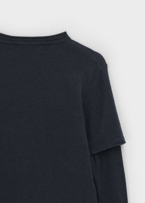 Lutem Layered Long Sleeve Wool Knit