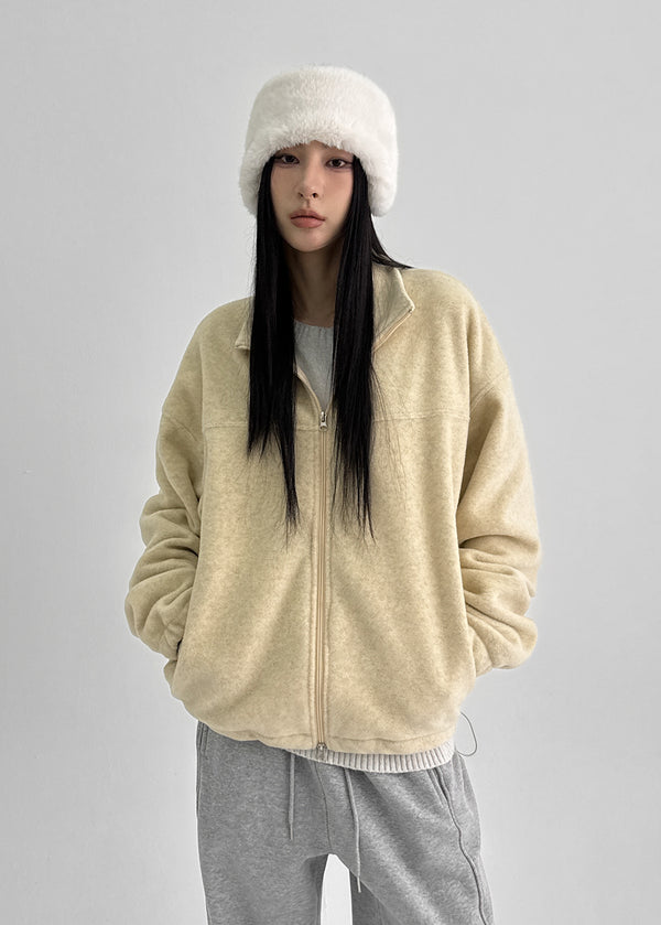 (UNISEX) Devoti Fleece High Neck Two-way Zip-up