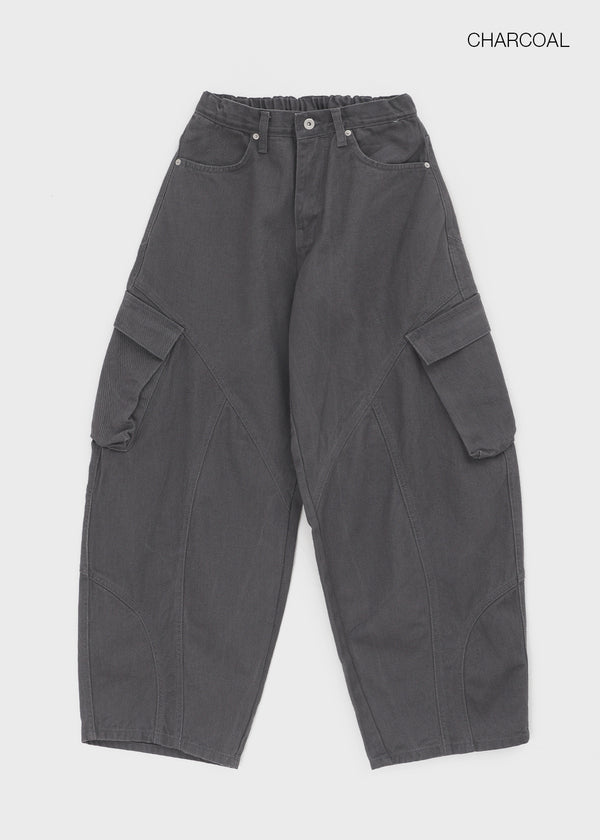 (UNISEX) Mitcho Curved Balloon Back Banding Cargo Pants