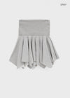 Kyel Snap Button Folding Unbalanced Mini Skirt