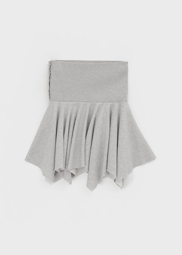 Kyel Snap Button Folding Unbalanced Mini Skirt