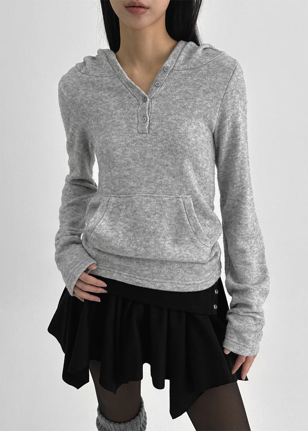 Febul Wool Hooded Long Sleeve T-shirt