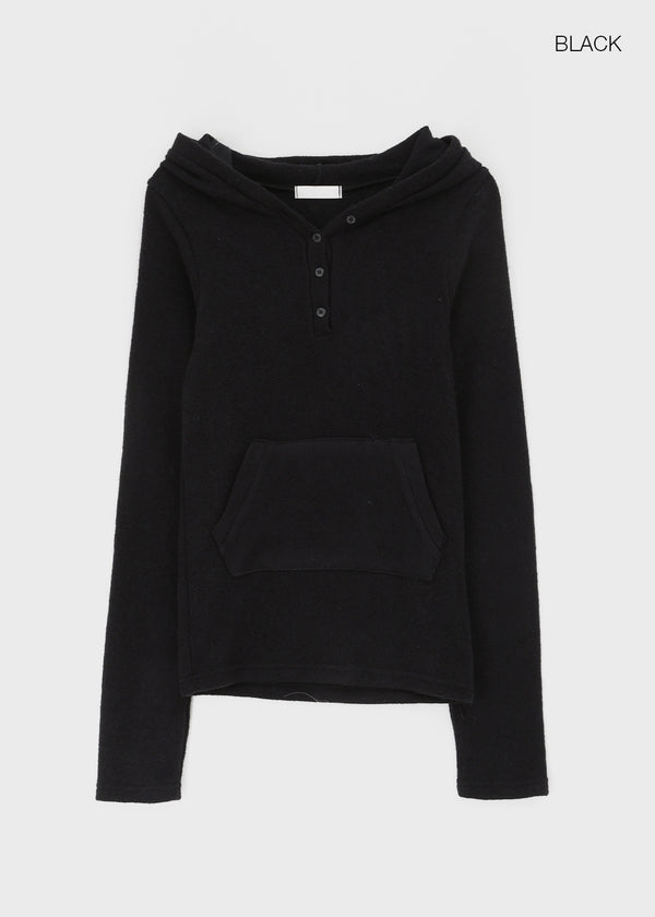 Febul Wool Hooded Long Sleeve T-shirt