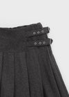 Pocoon Buckle Back Band Pleated Skirt Pants (30% Wool)