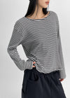 Ratulle Stripe U-neck Long Sleeve T-shirt