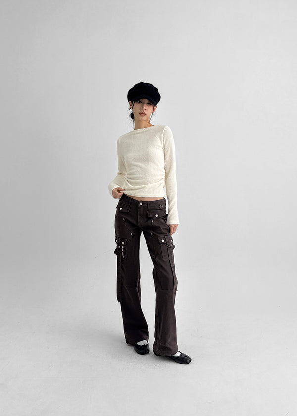 Ronrom Low-waist Wide Bootcut Cargo Pants